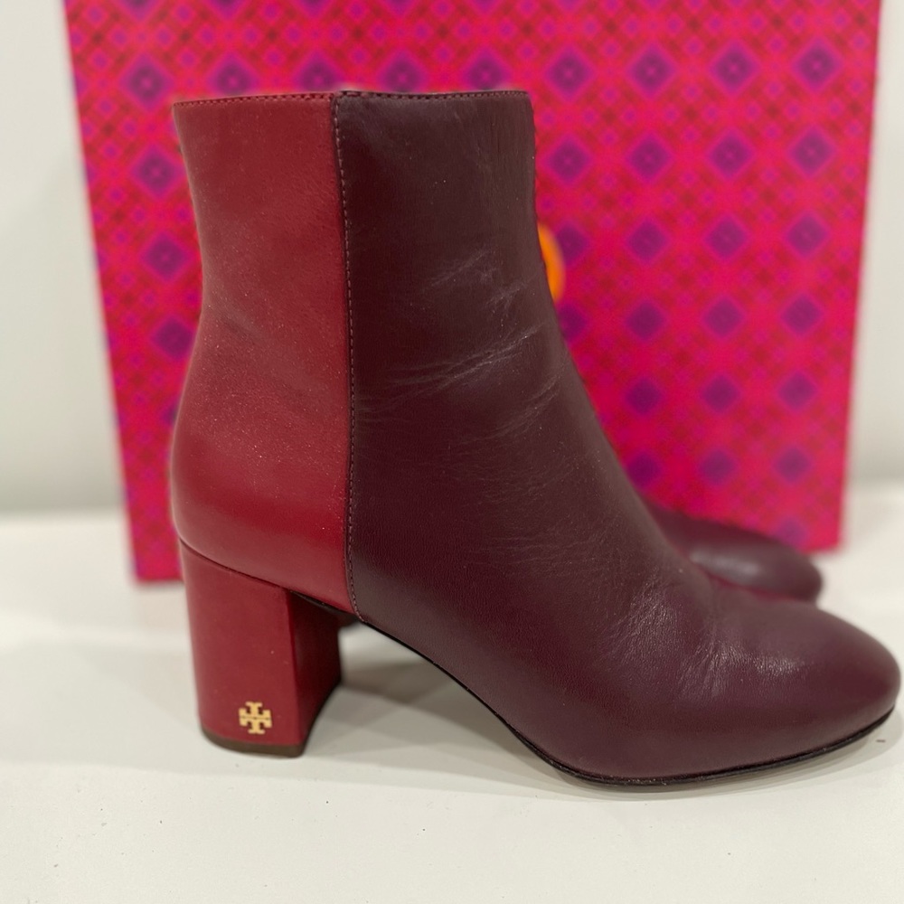 COPY - Tory Burch Brooke Two-Tone Block Heel booties